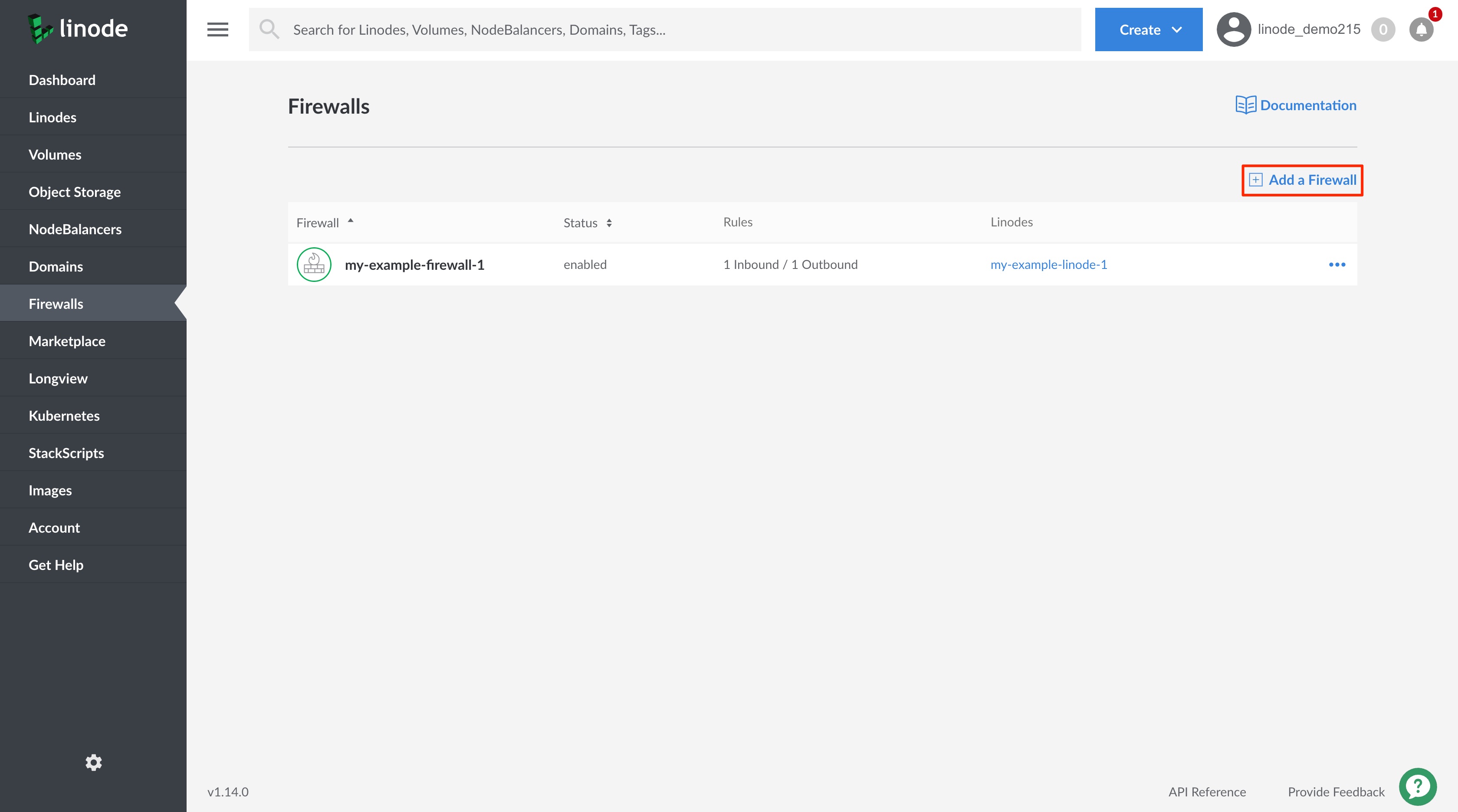 Click on the Add a Firewall link.