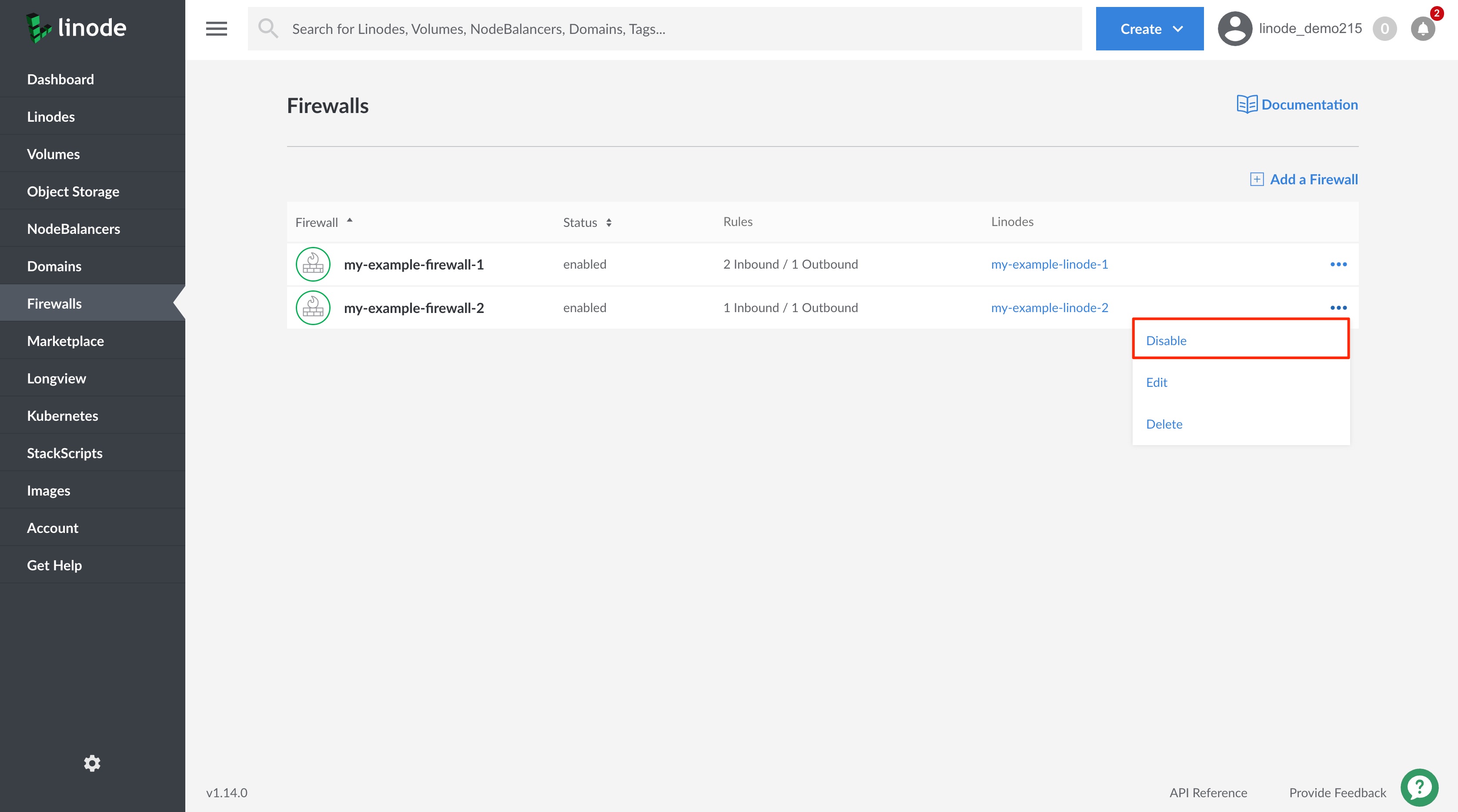 Update your Firewall's status.